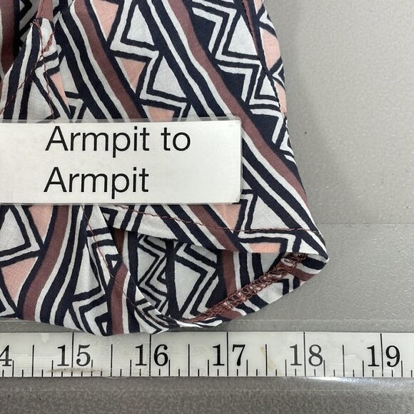 Dolce Vita Romper V-Neck Open Back Geometric Designs Black Pink Size Small S - Picture 14 of 16